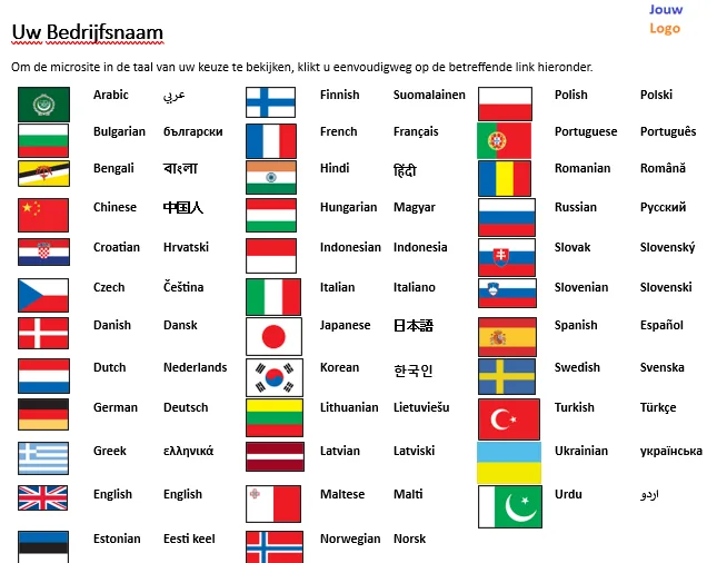 De standaard Nederlandse startpagina